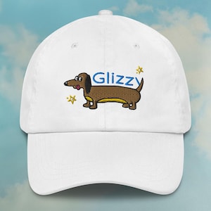 Glizzy Dog Cotton Hat | Dachshund Dad Hat | Funny Hats | Meme Hats | Weiner Dog Gift Hat | Custom Color Adjustable Embroidered Dad Hat