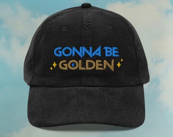 Gorra de pana Gonna Be Golden Kpop Demon Hunters / Gorra de fan de Huntrix / Regalo para chicos Saja / Gorra de canción de Rumi / Bordada con color personalizado y ajustable