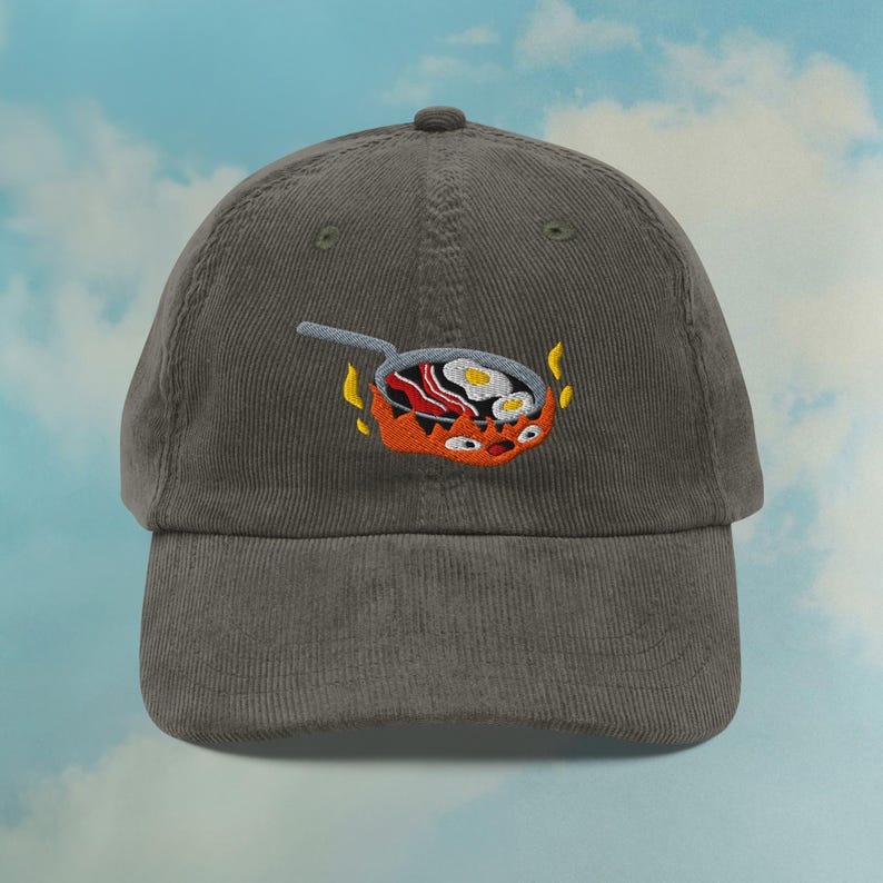 Calcifer Howl’s Moving Castle Corduroy Hat | Studio Ghibli Dad Hat | Miyazaki Gift | Ghibli Fan Cap | Custom Color Adjustable Embroidered