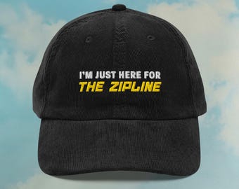 Cappello in velluto a coste con meme "Tim Robinson Zipline" / Cappello "Penso che dovresti andartene da papà" / Cappelli divertenti / Regalo ITYSL / Colore personalizzato regolabile ricamato