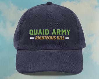 Quaid Army Lonely Island and Seth Meyers Corduroy Hat | Andy Samberg Dad Hat | Funny SNL podcast Gift | Custom Color Adjustable Embroidered