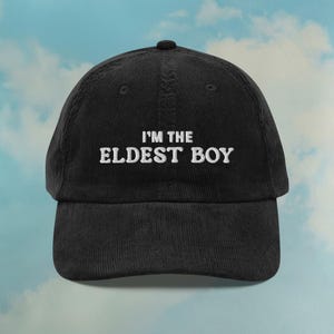 私は長男です コーデュロイハット | 面白い継承パパハット | ケンドールロイハット | ウェイスターロイコギフトハット | カスタム調節可能刺繍