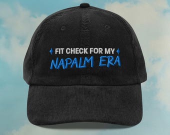 Comprobación de ajuste para sombrero de pana de cazadores de demonios de la era del napalm / sombrero de fan de Huntrix / regalo de Saja Boys / gorra Kpop Mira / bordado ajustable de color personalizado