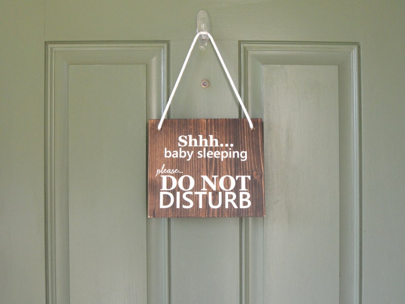Perfect Baby Shower Gift for a New Mom or Supply for a Midwife! Door Hanger Home Birth In Progress Sleeping Baby Double Sided Option