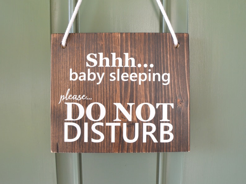 Perfect Baby Shower Gift for a New Mom or Supply for a Midwife! Door Hanger Home Birth In Progress Sleeping Baby Double Sided Option