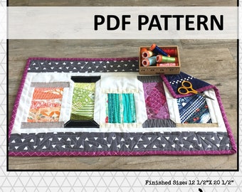 PDF Quilt Pattern: Spools Etc. By DeannaQuilts - Mini Quilt pattern- Wall Hanging pattern - modern quilt pattern - foundation paper piecing