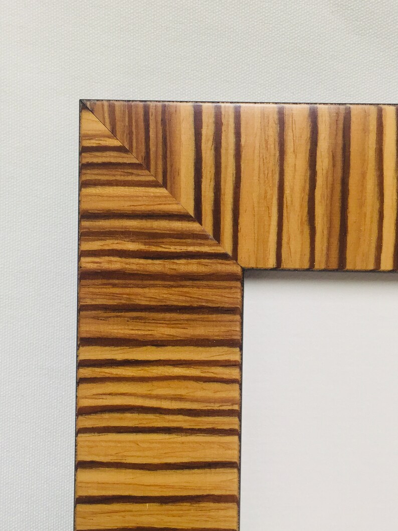 Transversal Zebra Wood Veneer Flat Top Picture Frame 1 Image 0 1