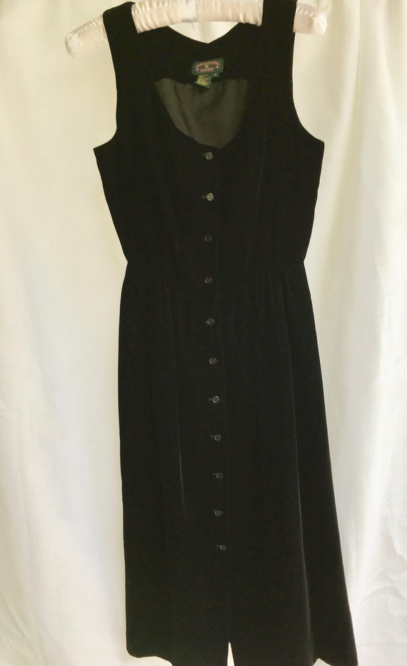 Vintage 90's Charter Club Black Velveteen Ladies … - image 1