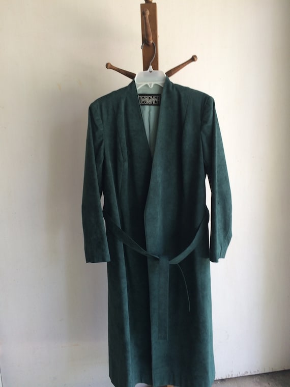 Vintage Women's UltraSuede Bayberry Green Wrap Co… - image 1