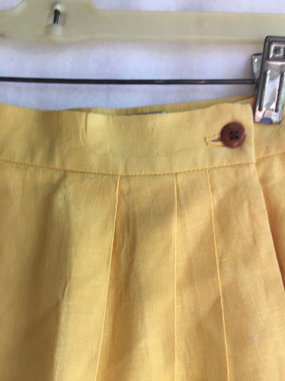 Vintage Sunny Yellow Corbin threads Linen Wrap Sk… - image 3