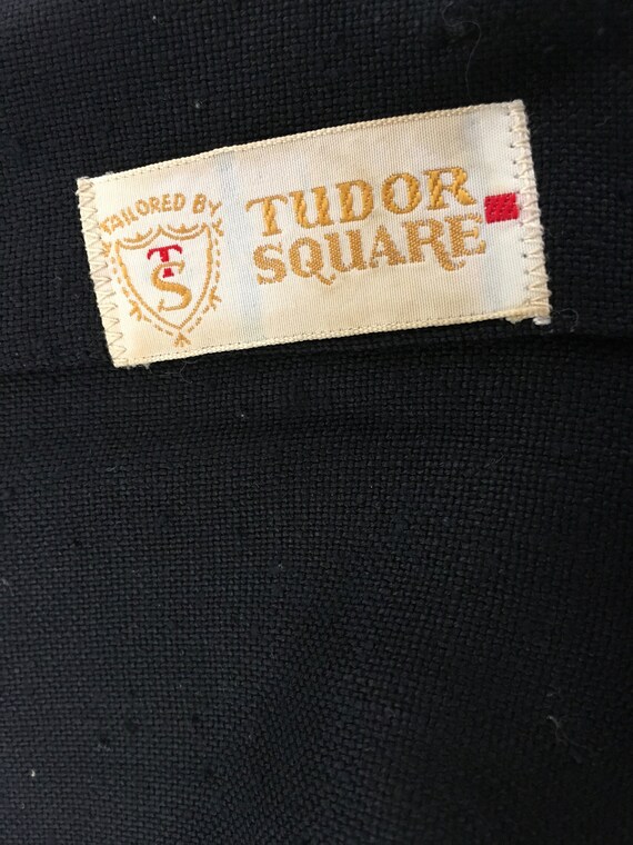 Vtg 60's Tudor Square Two Piece Black dress - image 7