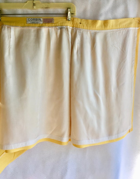 Vintage Sunny Yellow Corbin threads Linen Wrap Sk… - image 4