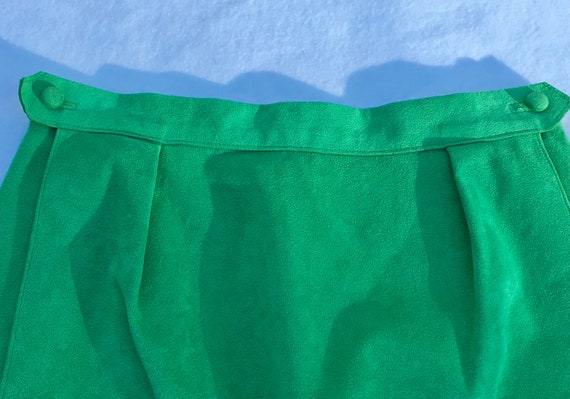 Vintage Bright Green Skinner Ultrasuede Skirt Siz… - image 5