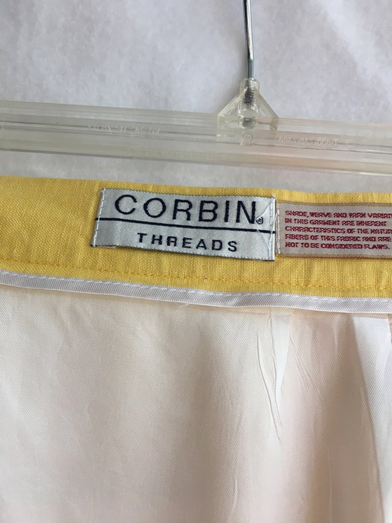 Vintage Sunny Yellow Corbin threads Linen Wrap Sk… - image 5