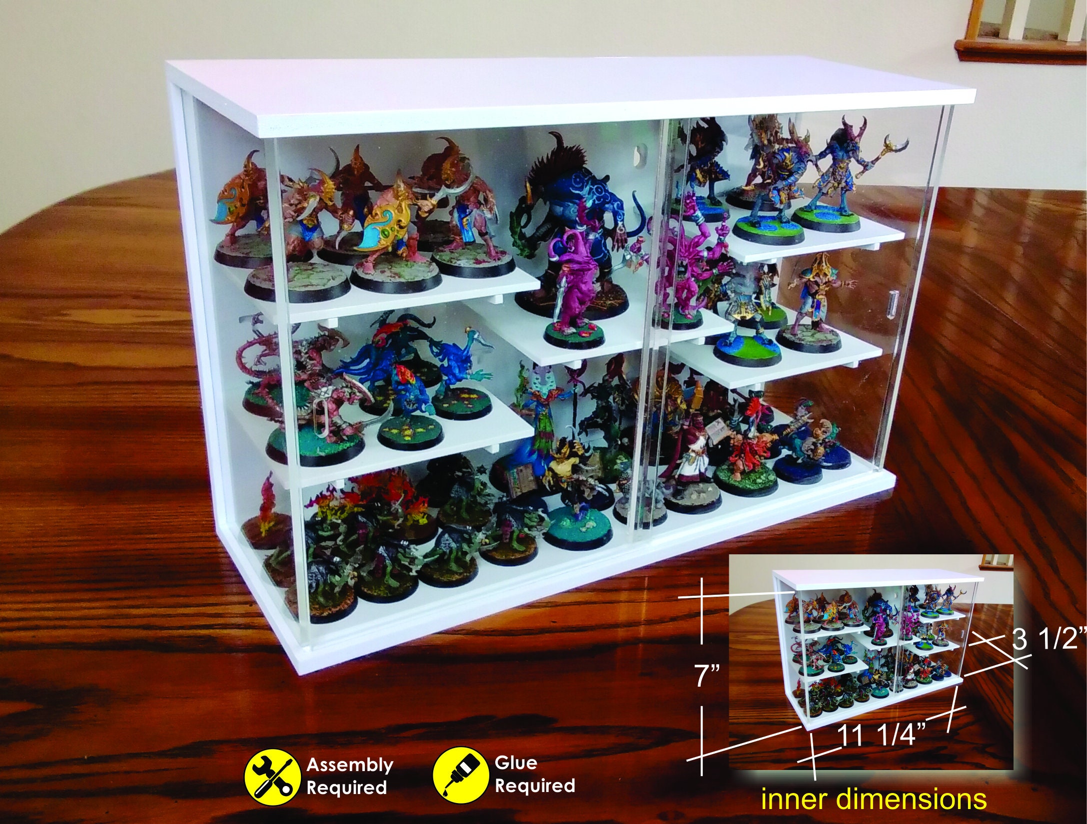 Acrylic Rotating Countertop Display Case with LED Lights - Eds Box & Supply  Co.
