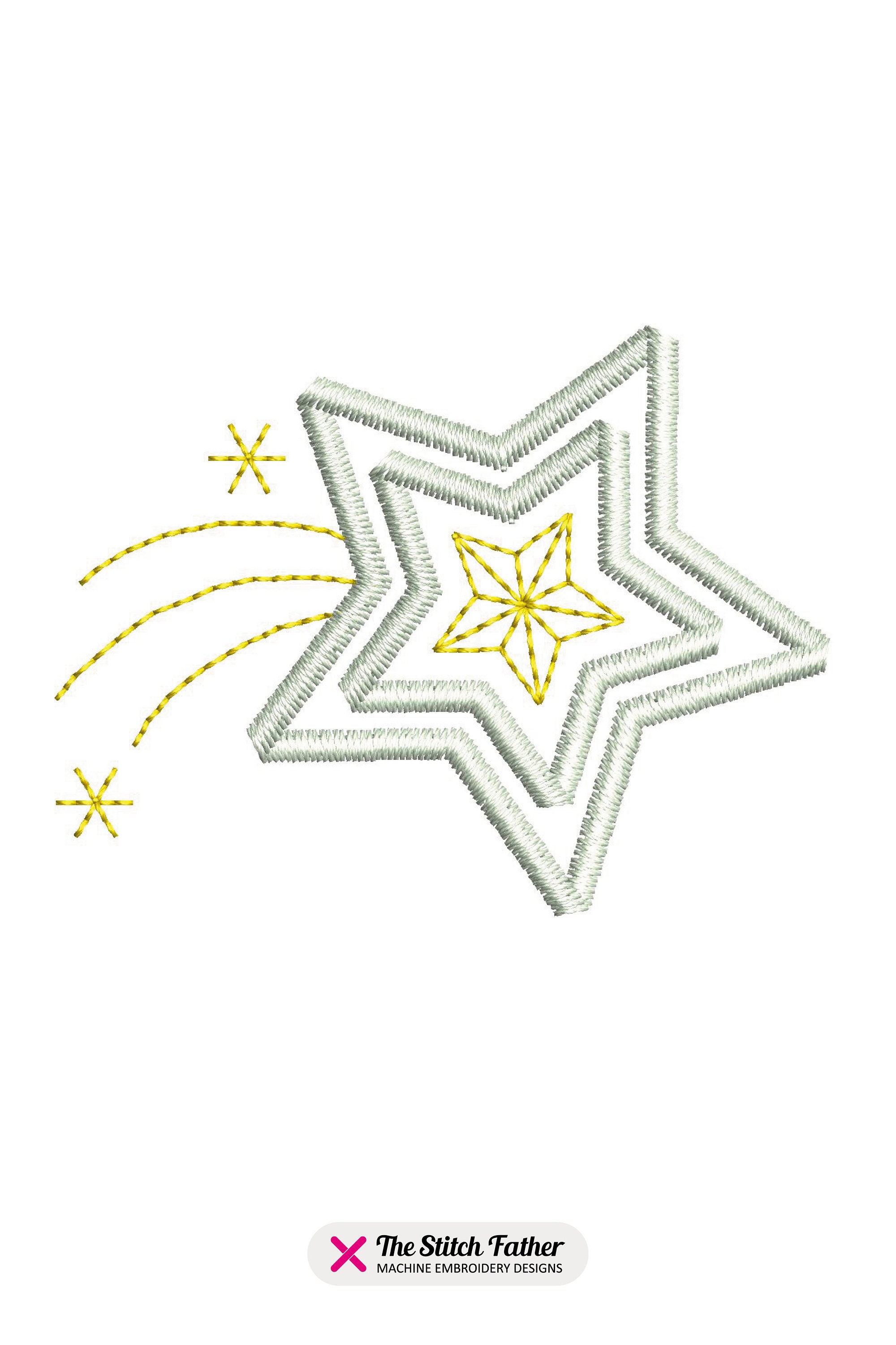 MINEDENIM M&M Star Embroidery Tee WHITE White Cotton Star T-Shirt 