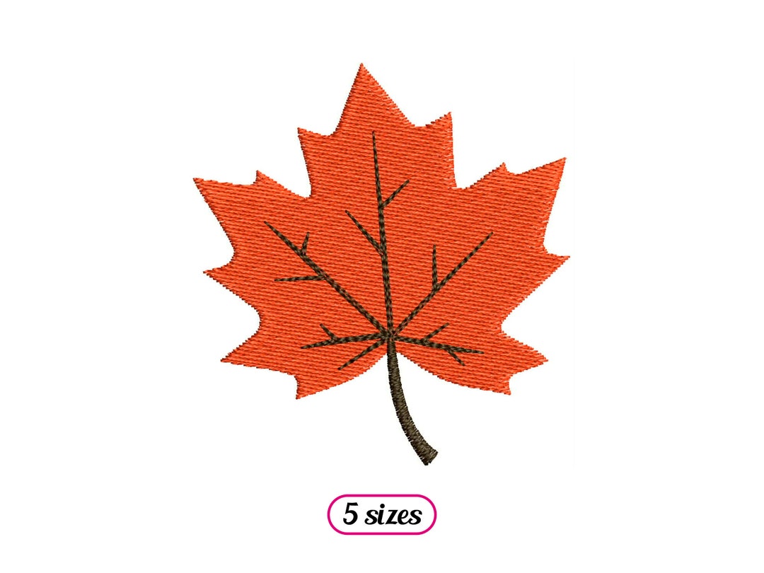 Autumn Leaf Machine Embroidery Design - 5 Sizes - INSTANT DOWNLOAD - Etsy