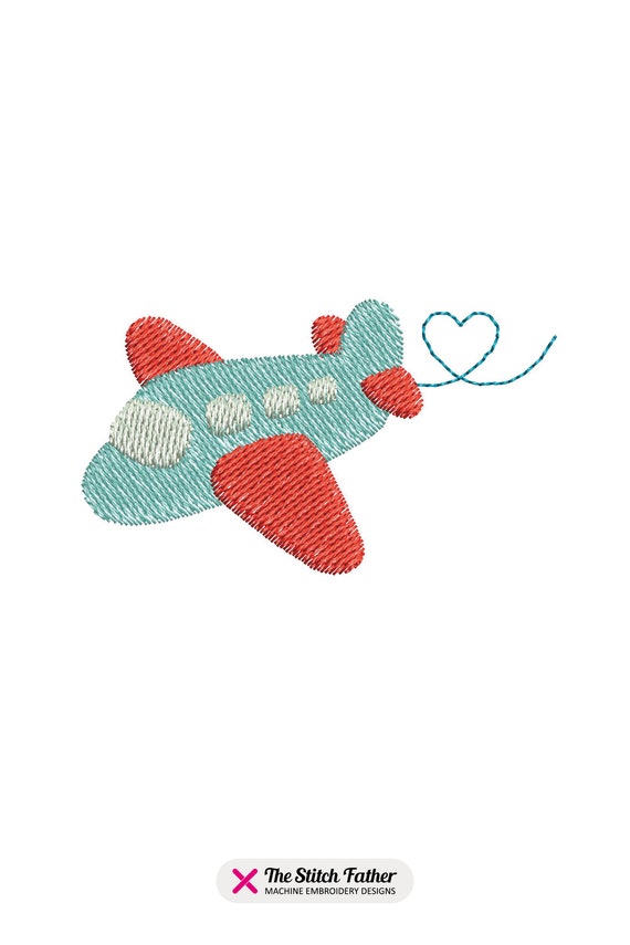 Airplane Plane Mini Fill Machine Embroidery Design Boy Baby Cute
