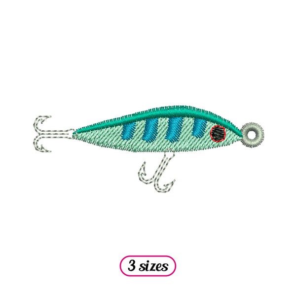 Mini Fishing Lure Machine Embroidery design – Fishing Lure Plug Hooks – Artificial Fish Bait Angling – Baitfish - INSTANT DOWNLOAD