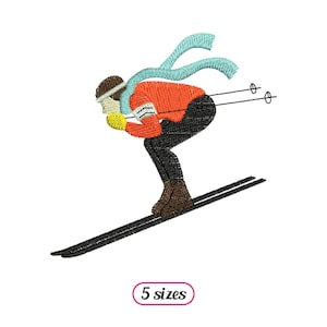 Berg Skifahrer auf der Piste Maschinenstickerei - 5 Größen - INSTANT DOWNLOAD