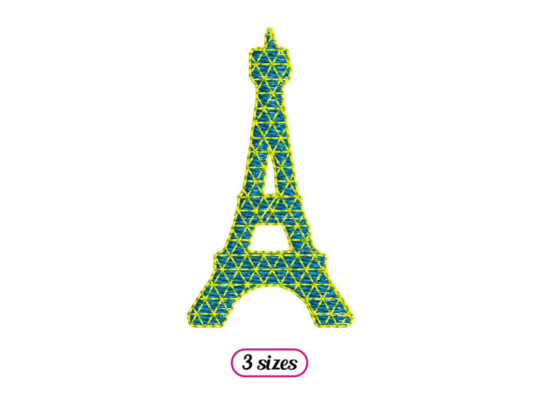 ミニエッフェル塔の機械刺繍デザイン
