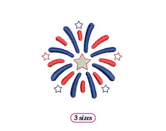 Mini USA Firework Machine Embroidery design – United States Patriotic Show - Firework Display 4th of July Firecracker - INSTANT DOWNLOAD