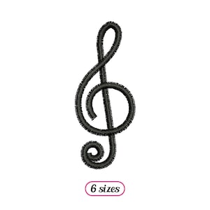 Mini Treble Clef Machine Embroidery design Treble Clef Silhouette Musical Note Linear Music Symbol G Clef Icon INSTANT DOWNLOAD image 1