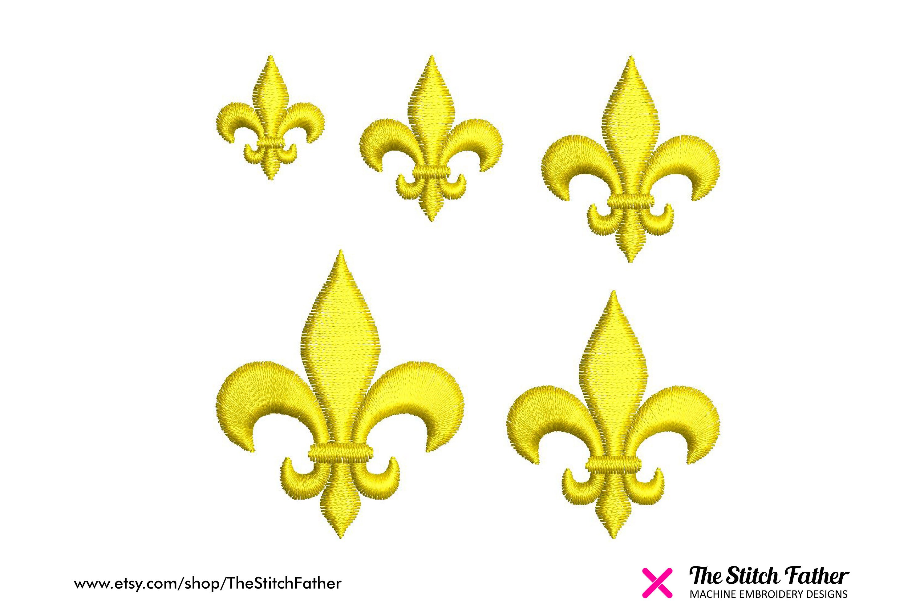 Mini Fleur De Lis Machine Embroidery Design Fleur De Lis Etsy