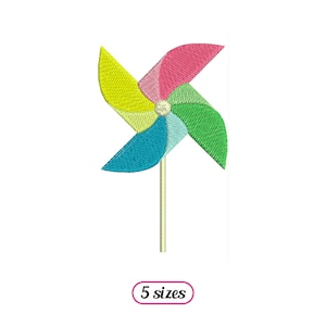 Rainbow Pinwheel Machine Embroidery design - 5 sizes - INSTANT DOWNLOAD
