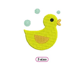 Mini Rubber Duck Machine Embroidery design – Bath Duck Bubble - Bathroom Bathtub Embroidery Bubble Bath - Towel embroidery -Instant download