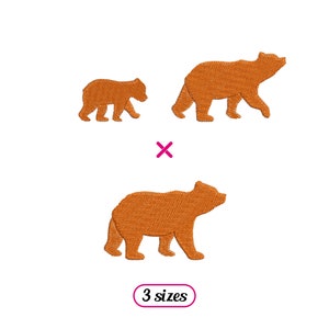 Mini Bear Family Set Machine Embroidery designs – Daddy, Mommy, Baby Bear – Family Silhouette Parents Child Animal – Instant download