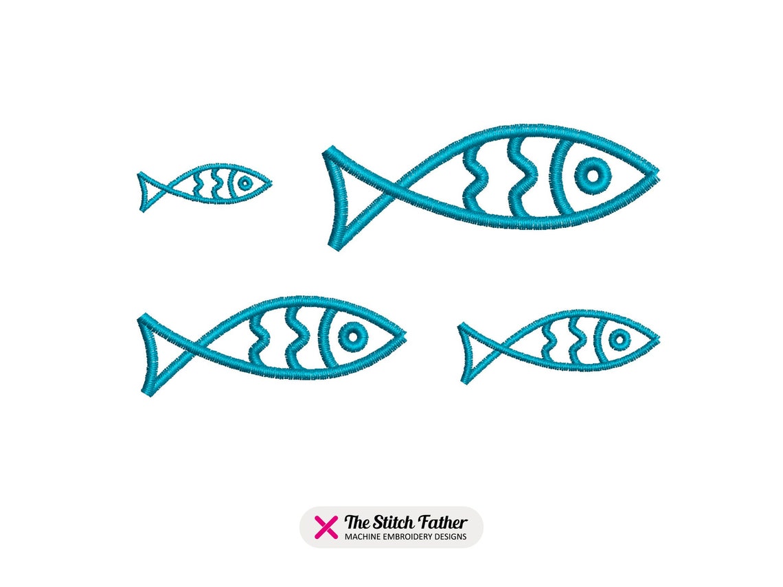 Mini Fish Pattern Mini Fish Outline Machine Embroidery – Small Sardine Outline – Tiny ...
