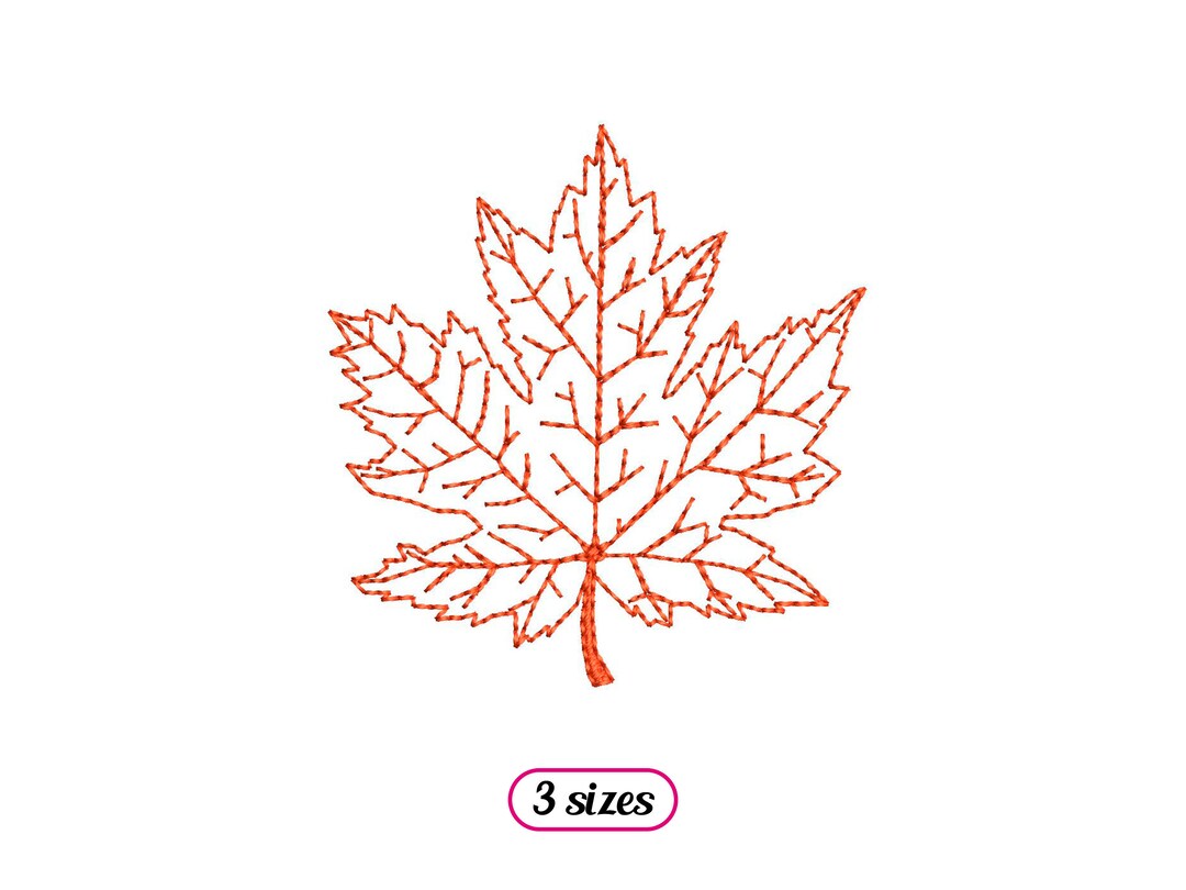 Mini Maple Leaf Machine Embroidery Design – Realistic Autumn Leaf ...