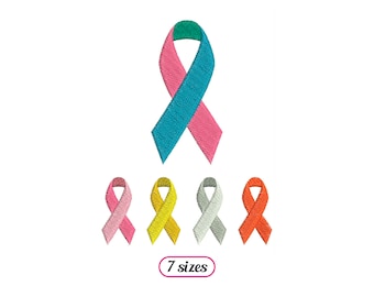 Awareness Ribbon 3 Colors Machine Embroidery design - 7 sizes - INSTANT DOWNLOAD