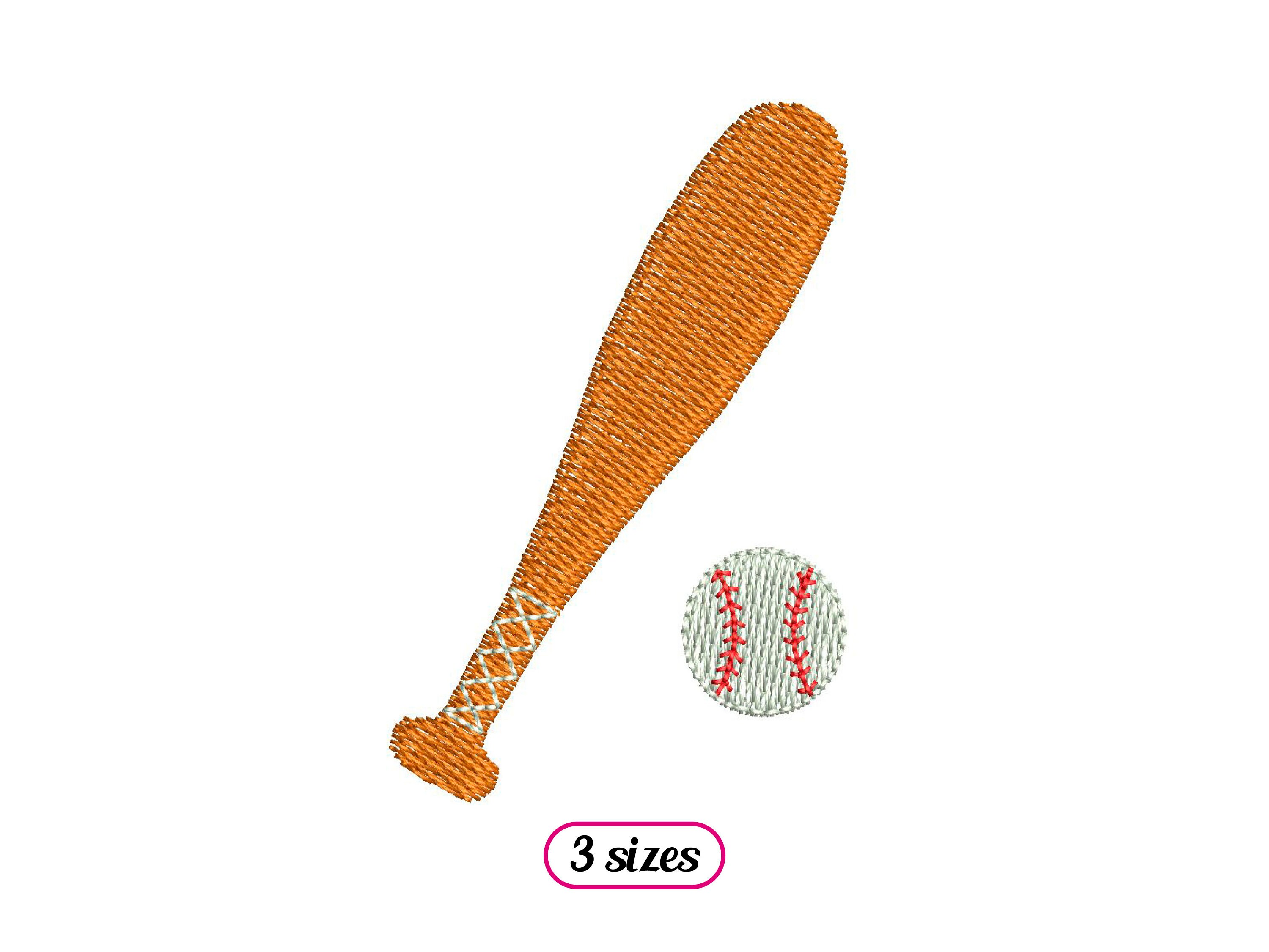 Printable Mini Baseball Bat Pattern Mini Baseball Bat With Ball Machine Embroidery Design – Baseball Batter ...