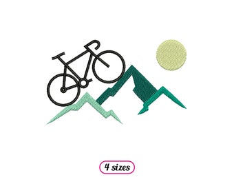 Mountain Bike Racing Logo Machine Embroidery design - 4 sizes - INSTANT DOWNLOAD