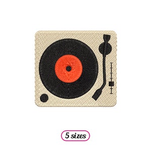 Vinyl Record Player Machine Embroidery design - 5 sizes - INSTANT DOWNLOAD
