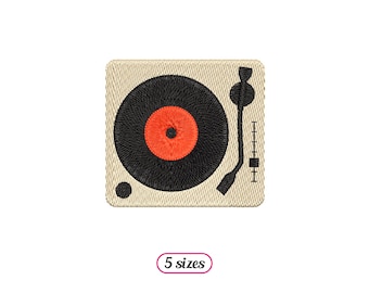 Vinyl Record Player Machine Embroidery design - 5 sizes - INSTANT DOWNLOAD