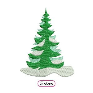 Snow Covered Fir Tree Machine Embroidery design - 5 sizes - INSTANT DOWNLOAD
