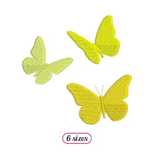 Desenho de bordado à máquina de silhuetas de borboletas voadoras - 6 tamanhos - DOWNLOAD INSTANTÂNEO