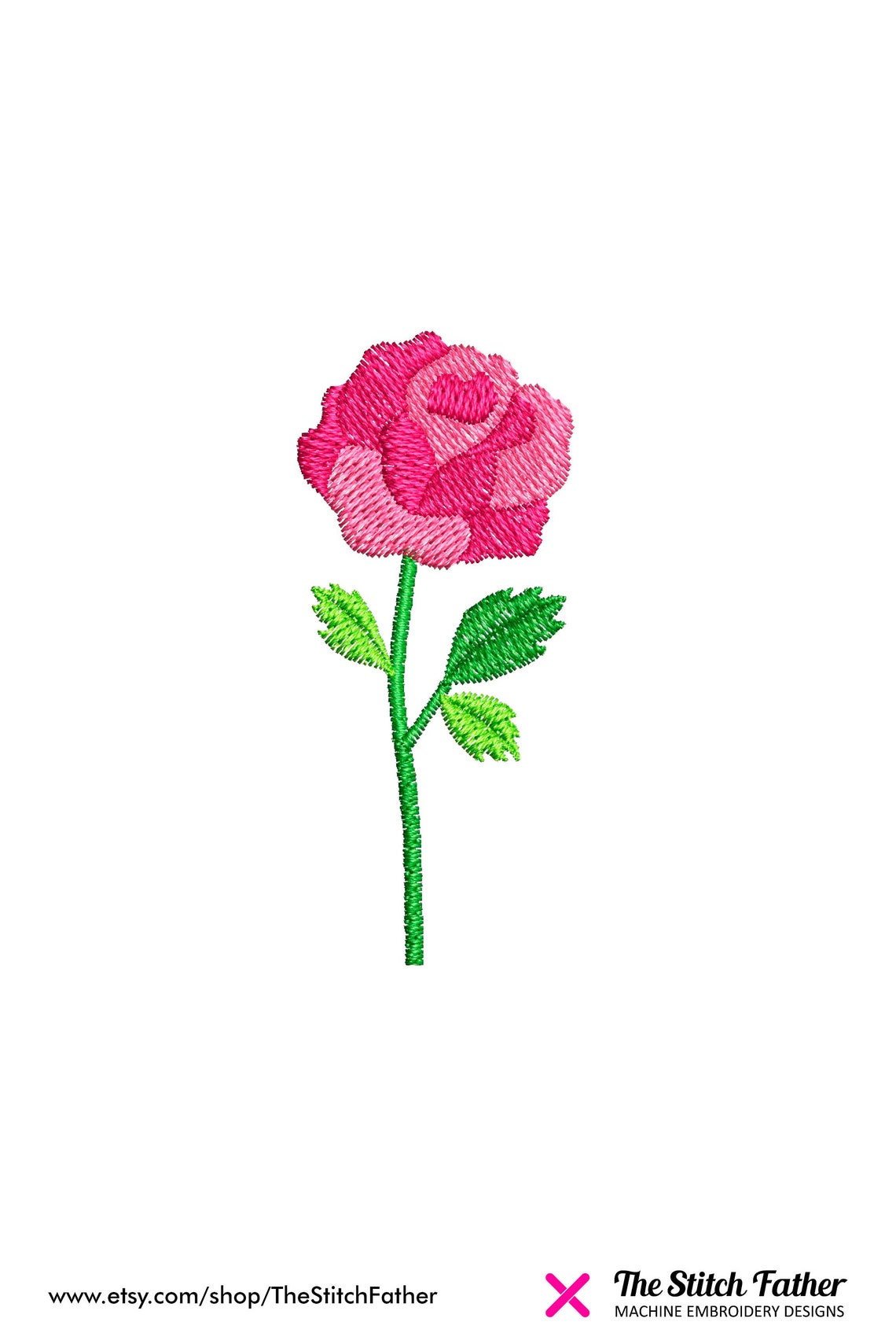 Mini Rose Machine Embroidery Design Realistic Rose Tiny - Etsy