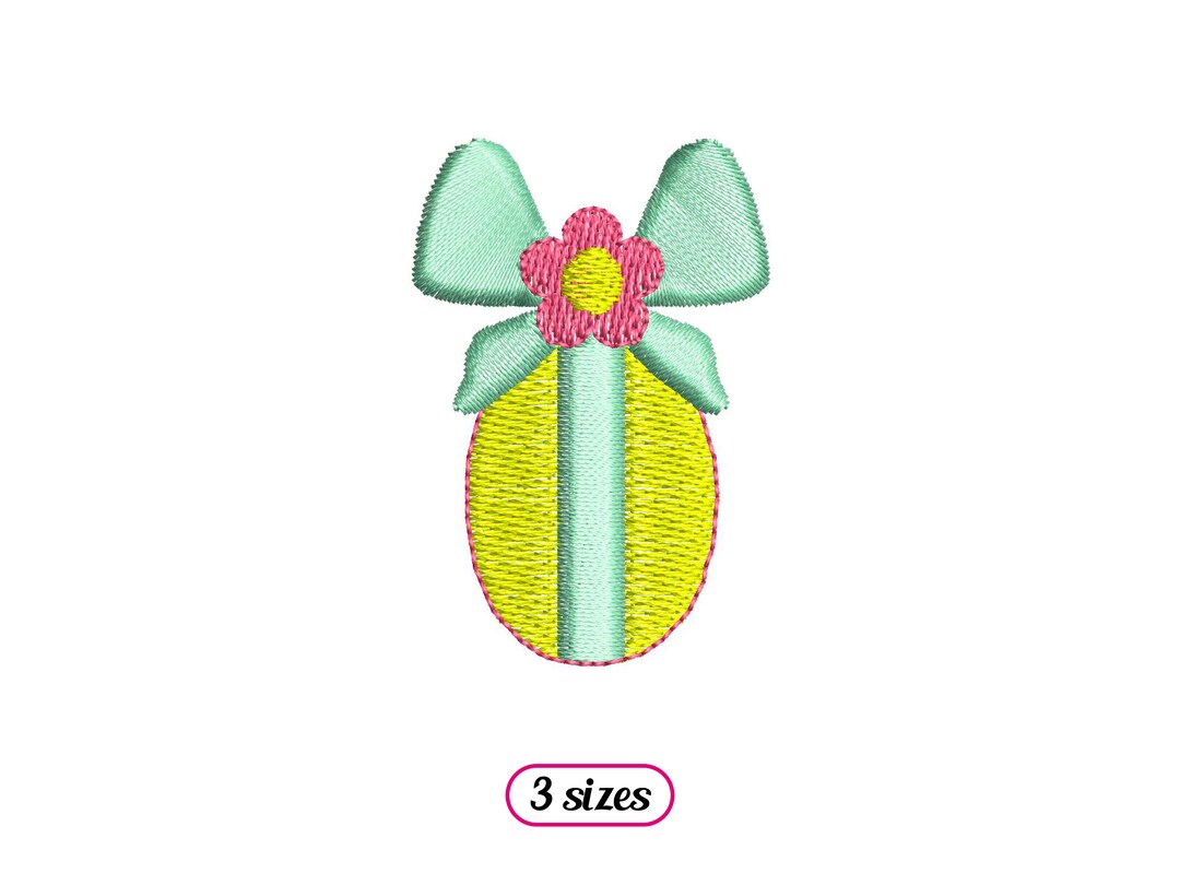 Mini Easter Egg Bow Machine Embroidery Design – Cute Easter Egg With ...