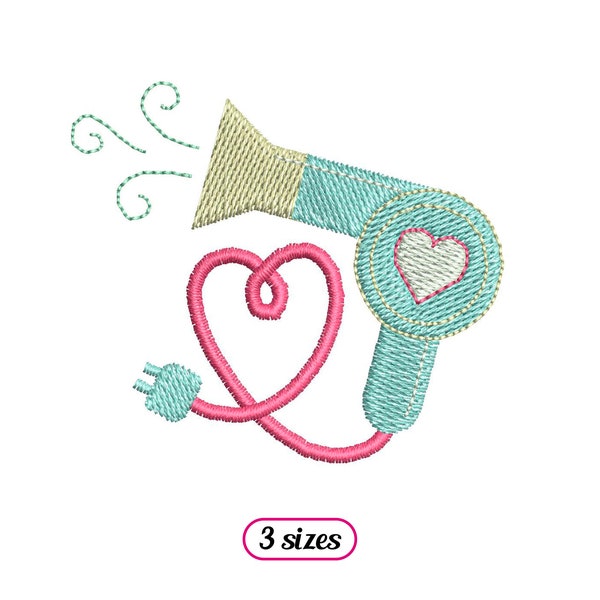 Hairdressing Embroidery Design Etsy