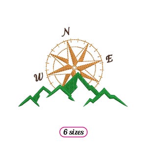 Windrose Gebirge Stickmaschine - 6 Größen - INSTANT DOWNLOAD