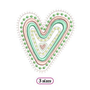 Heart Machine Embroidery Design – Cute Boho Heart Rainbow Style ...