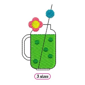 Mini Healthy Juice Cocktail Machine Embroidery design - 3 sizes - INSTANT DOWNLOAD