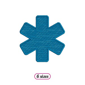 Pode incluir: Design de bordado de estrela da vida azul, disponível em 6 tamanhos. Este design é perfeito para profissionais médicos, socorristas ou qualquer pessoa que queira mostrar seu apoio ao campo médico.