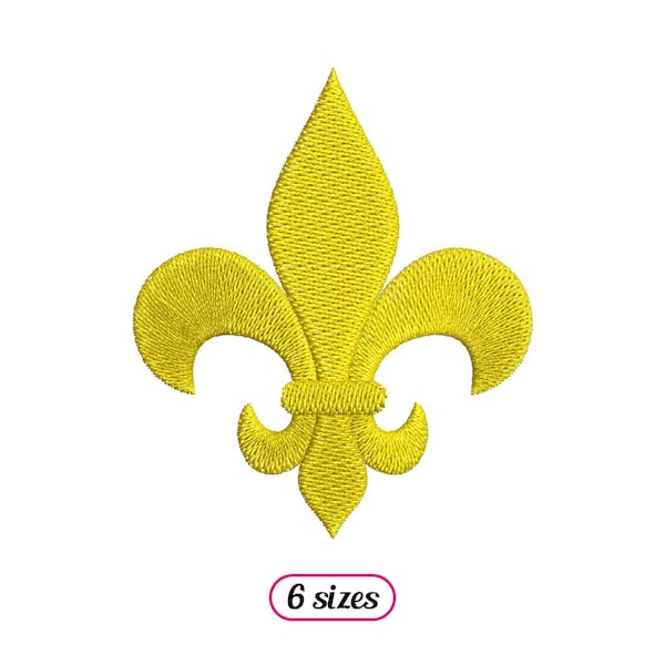 Broderie machine fleur de lys - symbole fleur de lys rempli - petit point de remplissage fleur de lys - icône fleur de lys 4 x 4 - TÉLÉCHARGEMENT IMMÉDIAT