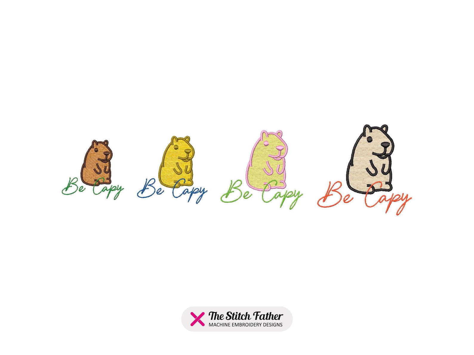 Capybara Be Capy Machine Embroidery Design - 4 Sizes - INSTANT DOWNLOAD ...