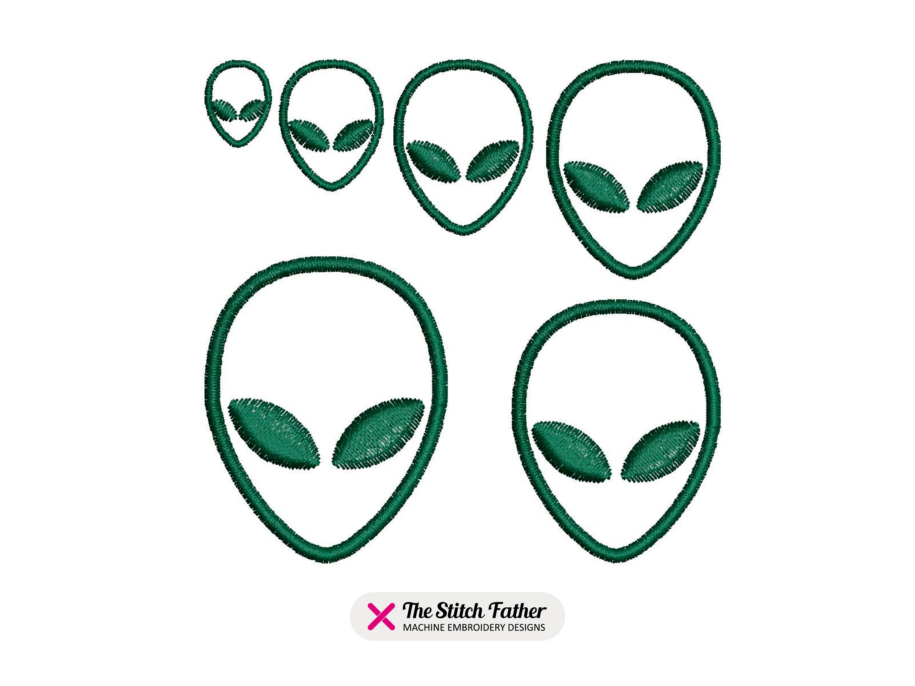 Mini Alien Machine Embroidery Design – Tiny Space Alien Icon – Extra ...